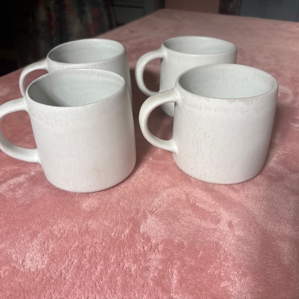West Elm Lot Of Four Organic Shaped Coffee Mugs.
